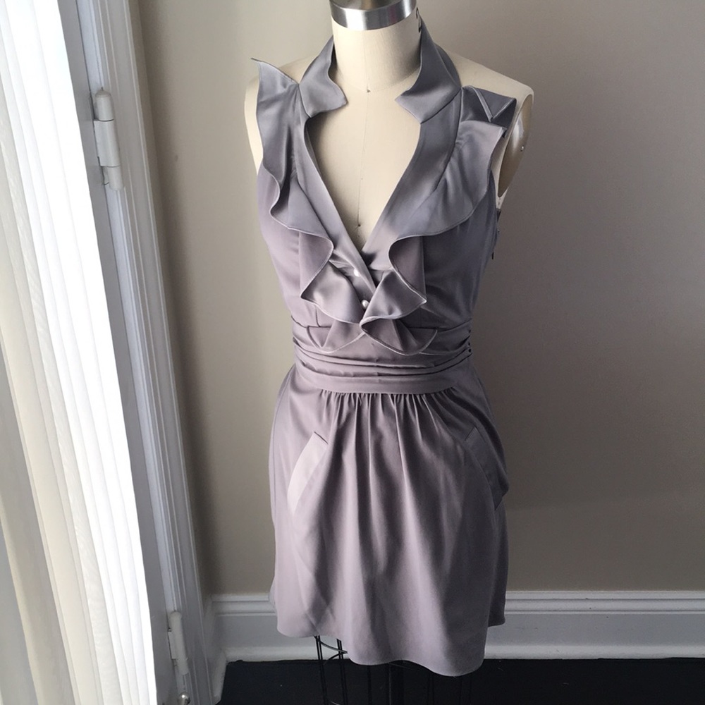 Grey ruffle dress